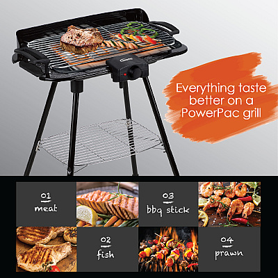 POWERPAC PPQ2020 ELECTRIC BBQ BARBECUE GRILL